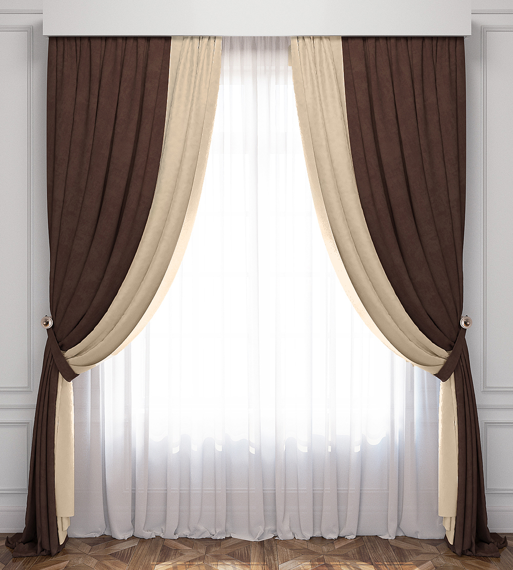 Комбинированные шторы с тюлем "Манго"